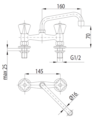 Picture of Bateria umywalkowa KFA Standard stojca chrom (301-310-00)