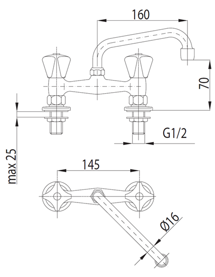 Picture of Bateria umywalkowa KFA Standard stojca chrom (301-310-00)