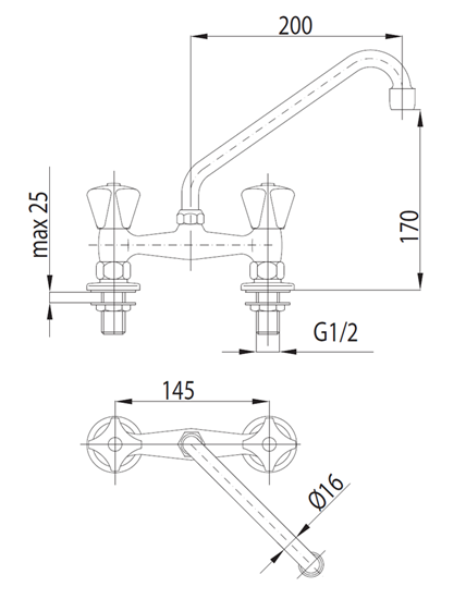 Picture of Bateria umywalkowa KFA Standard stojca chrom (301-510-00)