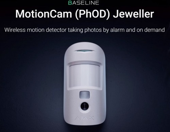 Picture of Bezvadu kustības detektors ar kameru Ajax MotionCam(PhOD) Jeweller PIR IP50 balts