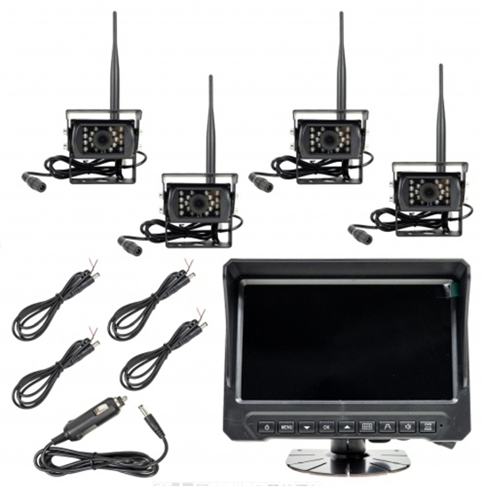 Picture of Bezvadu video novērošanas komplekts komerctransportam ar DVR, LCD monitoru un 4 kamerām, SD slots