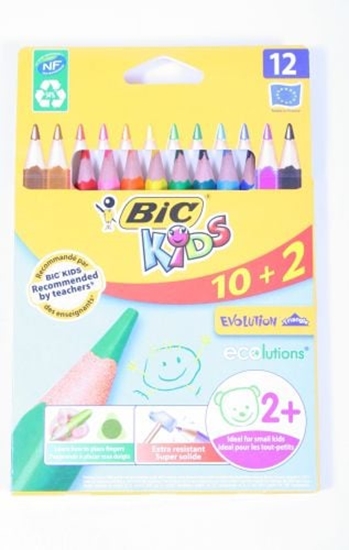 Picture of Bic KREDKI KIDS ECOLUTIONS* EVOLUTION TRIANGLE PUDEKO 10+2 SZT 887146