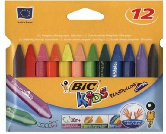 Изображение Bic KREDKI WIECOWE BIC KIDS PLASTIDECOR TRIANGLE PUDEKO 12 SZT - 829773