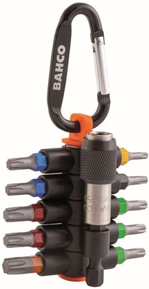 Picture of Bits set Bahco "Sticky" for Torx screws 11 pcs in rubber holder, T10-T40