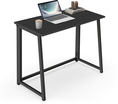 Attēls no Biurko komputerowe 80x40 cm czarne regulowanymi nogami do maych wntrz