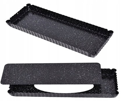 Изображение BLACHA FORMA DO PIECZENIA 36X13X2,5 CM Z WYJMOWANYM DNEM POWOKA NIEPRZYWIERALNA BRUNBESTE BB-3651