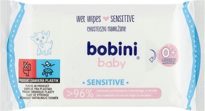 Attēls no Bobini BOBINI_Baby chusteczki nawilane dla dzieci i niemowlt Sensitive 60szt