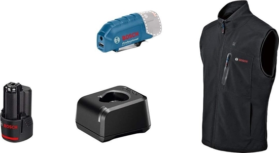 Изображение Bosch Bosch Heat+Jacket GHV 12+18V kit size XL, work clothing (black, incl. charger GAL 12V-20 Professional, 1x battery GBA 12V 2.0Ah)