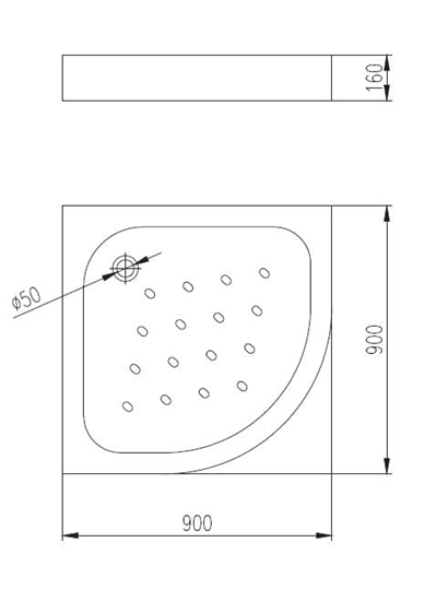 Изображение Brodzik Deante Standard New póokrgy narony 90 cm x 90 cm (KTA 053B)