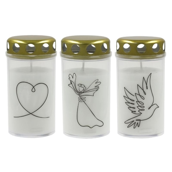 Picture of Candela Grave candle with cap 5,6x11,5cm burning time 40h