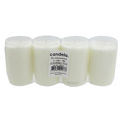 Attēls no Candela Memorial Candles 4pcs White