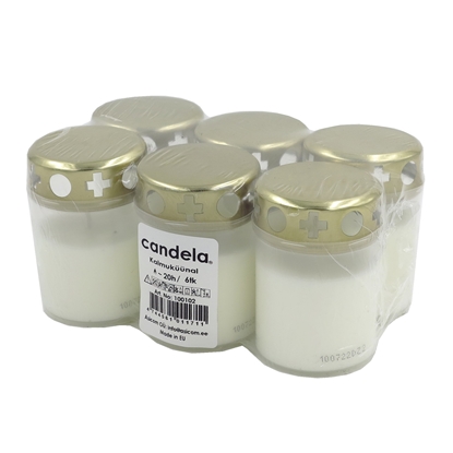 Attēls no Candela Memorial Candles With Caps 6pcs White