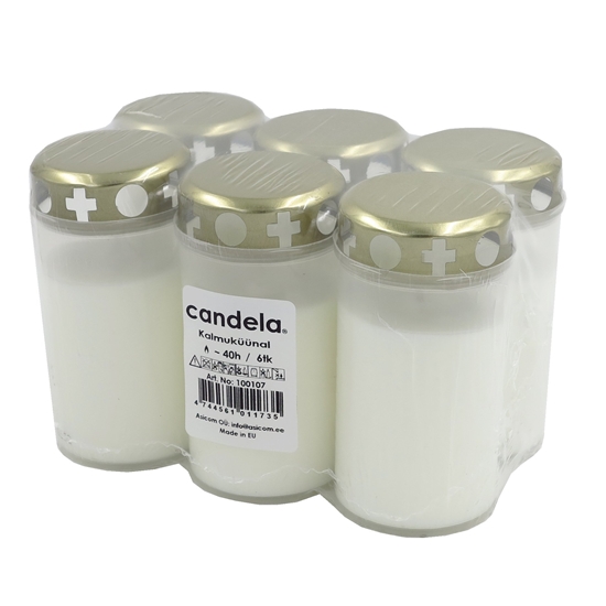 Picture of Candela Memorial Candles With Caps 6pcs White