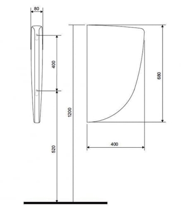 Изображение Cersanit Przegroda pisuarowa 68x40cm (K11-0031)