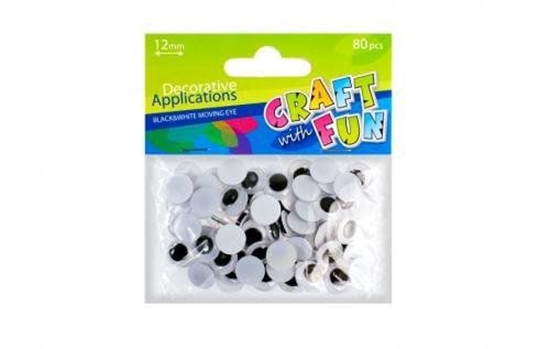 Изображение Craft with Fun Ozdoba Dekoracyjna Oczy 12mm/80