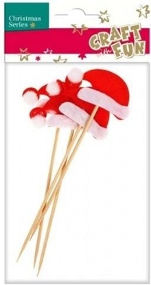 Attēls no Craft with Fun Ozdoba dekoracyjna patyk czapka Mikoaja