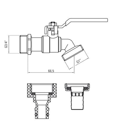 Изображение Deante Zawór kulowy 3/4'' VFA 252L