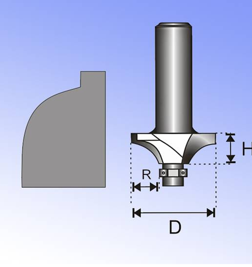 Изображение Dedra Frez zaokrglajcy wklsy z oyskiem 8mm - 07F132B