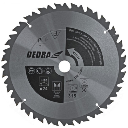 Изображение Dedra Pia tarczowa 350x30mm 24z. z pytkami HM i ogranicznikiem posuwu - HL35024