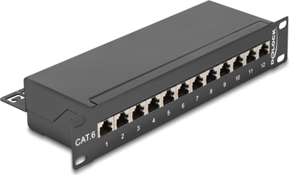 Picture of Delock 10″ Patch Panel 12 Port Cat.6 black