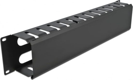 Picture of Delock 19″ Cable Management Routing Panel with 4 openings 2U black
