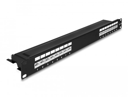 Picture of Delock 19″ Patch Panel 16 port Cat.6A 1U black