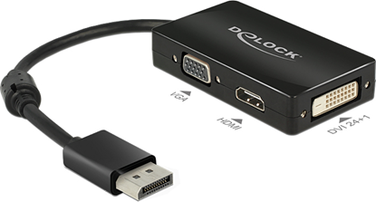 Picture of Delock Adapter DisplayPort 1.1 male > VGA / HDMI / DVI female Passive black