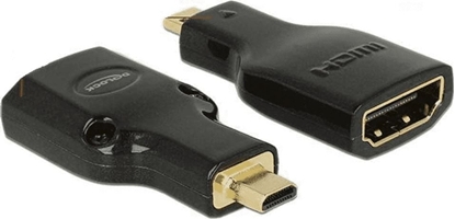 Picture of Delock Adapter High Speed HDMI with Ethernet – HDMI Micro-D male > HDMI-A female 4K black