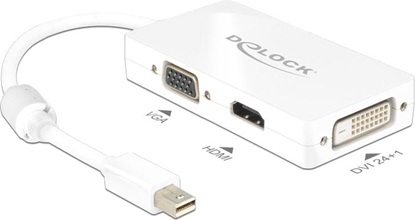 Picture of Delock Adapter mini DisplayPort 1.1 male > VGA / HDMI / DVI female Passive white