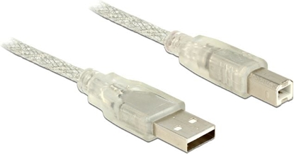 Picture of Delock Cable USB 2.0 Type-A male > USB 2.0 Type-B male 3 m transparent