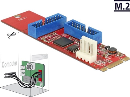 Изображение Delock Converter M.2 Key B+M male to 2 x USB 5 Gbps Pin Header