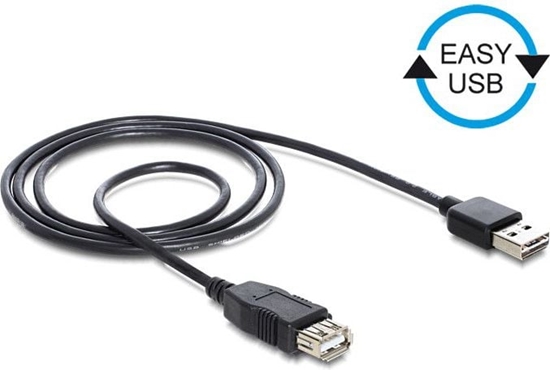 Изображение Delock Extension cable EASY-USB 2.0 Type-A male > USB 2.0 Type-A female black 2 m