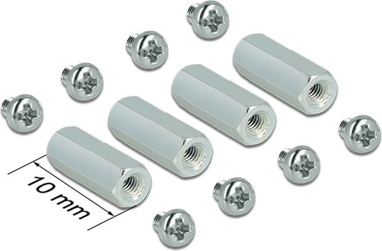 Picture of Delock Mounting Kit M2.5 Spacer hexagon inside/inside 10 mm for Raspberry Pi