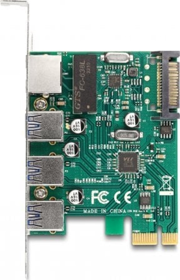 Picture of Delock PCI Express x1 Card to 3 x USB 5 Gbps Type-A female + 1 x Gigabit LAN