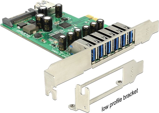 Picture of Delock PCI Express x1 Card to 6 x external + 1 x internal USB 5 Gbps Type-A female