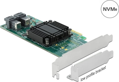 Picture of Delock PCI Express x8 Card to 2 x internal SFF-8643 NVMe - Low Profile Form Factor