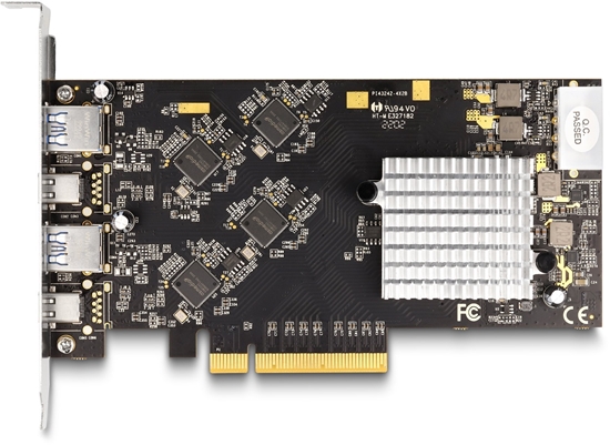 Picture of Delock PCI Express x8 Card with 2 x USB 20 Gbps USB Type-C™ female and 2 x USB 10 Gbps Type-A female - Quad Channel