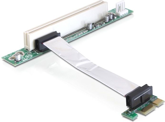 Picture of Delock Riser Card PCI Express x1 > 1 x PCI with flexible cable 9 cm left insertion