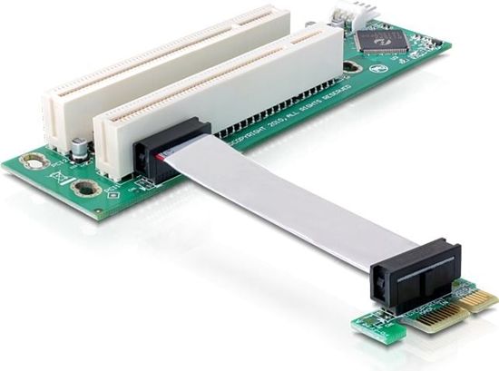 Picture of Delock Riser Card PCI Express x1 > 2 x PCI with flexible cable 9 cm left insertion