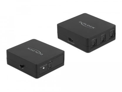 Picture of Delock S/PDIF TOSLINK Splitter 1 In 3 Out with USB Powered