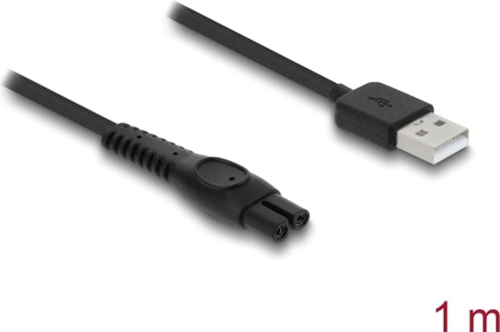 Изображение Delock USB Charging Cable 5 V for Electric Shavers compatible with Philips QP2724, QP2834, QP1924, MG9520 series - shaver charger replacement cable 1 m