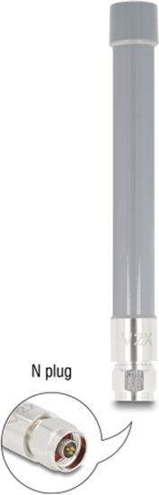 Picture of Delock V2X Antenna N plug 6 dBi 19 cm omnidirectional fixed outdoor grey