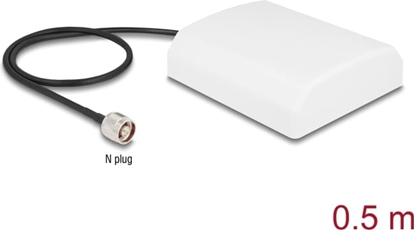 Attēls no Delock WiFi 2,4 GHz Antenna N plug 8 dBi directional with connection cable RG-58, 50 cm white outdoor