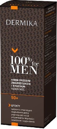 Изображение Dermika 100% for Men Krem 50+ przeciw zmarszczkom i bruzdom na dzie i noc 50ml