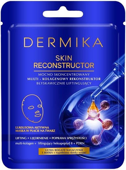 Picture of Dermika Skin Reconstructor skoncentrowany multi-kolagenowy rekonstruktor, maska w pacie na twarz 1szt