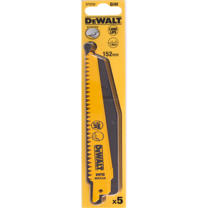 Attēls no Dewalt Brzeszczoty do pilarek szablowych BIM 152mm podz. 1,8mm 5szt. DT2356