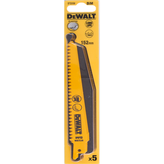 Picture of Dewalt Brzeszczoty do pilarek szablowych BIM 152mm podz. 1,8mm 5szt. DT2356