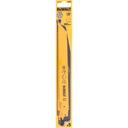 Picture of Dewalt Brzeszczoty do pilarek szablowych BIM 203mm podz. 1,8-2,5mm 5szt. DT2387