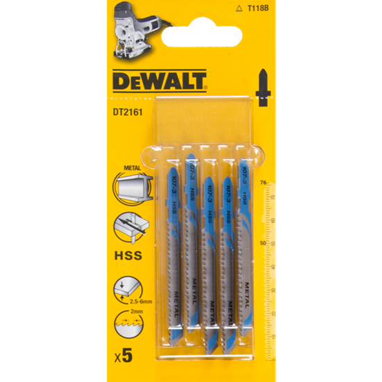 Изображение Dewalt Brzeszczoty do wyrzynarek typ T HSS76x50mm 5szt. do metalu DT2161
