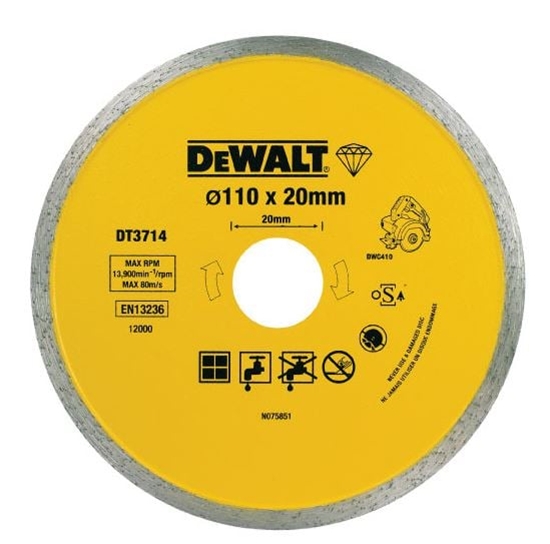 Picture of Dewalt Tarcza diamentowa 110x20mm ciga do DWC410 (DT3714)